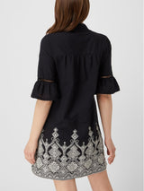 Pink Label - Beachwear Embroidery Black