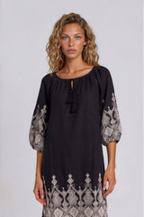 Pink Label - Beachwear Embroidery Black