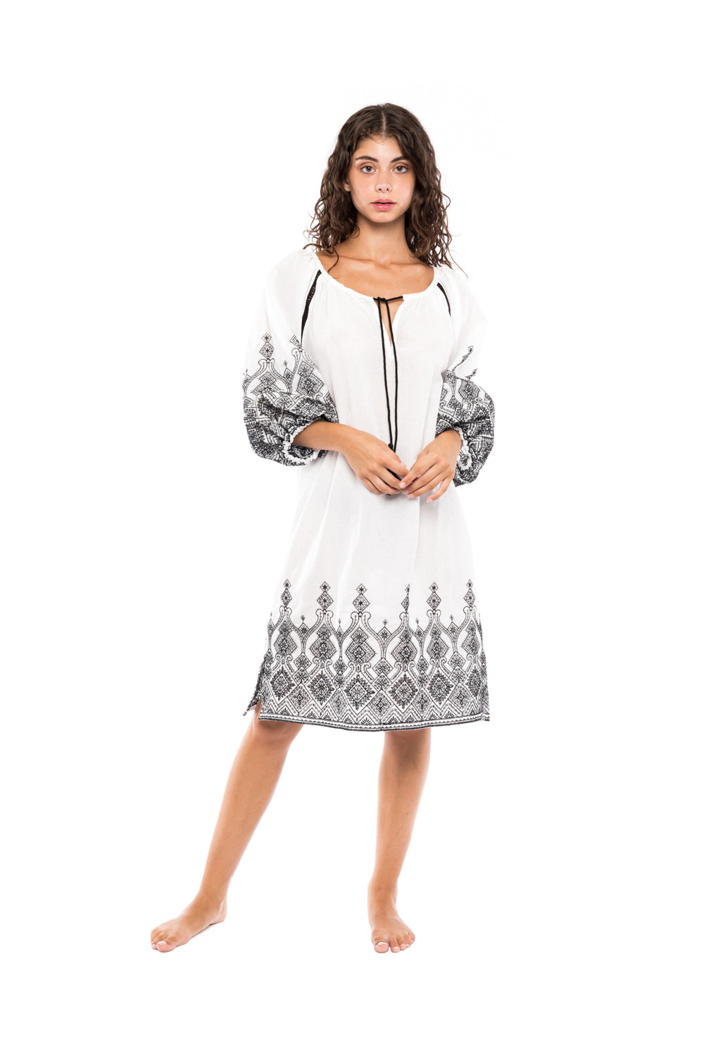 Pink Label - Beachwear Embroidery Black