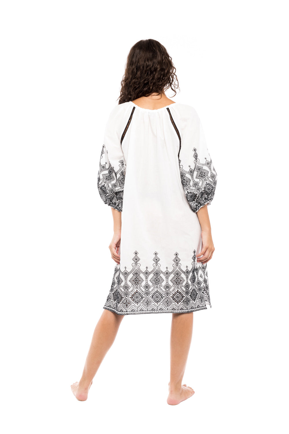 Pink Label - Beachwear Embroidery Black