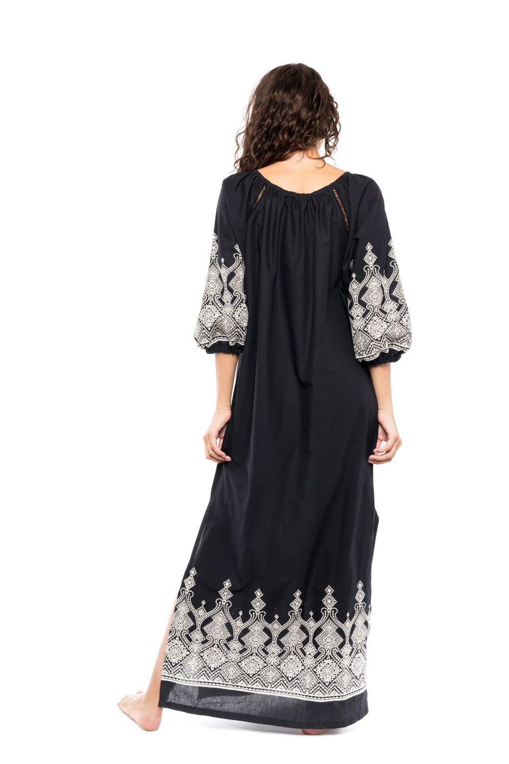 Pink Label - Beachwear Embroidery Black