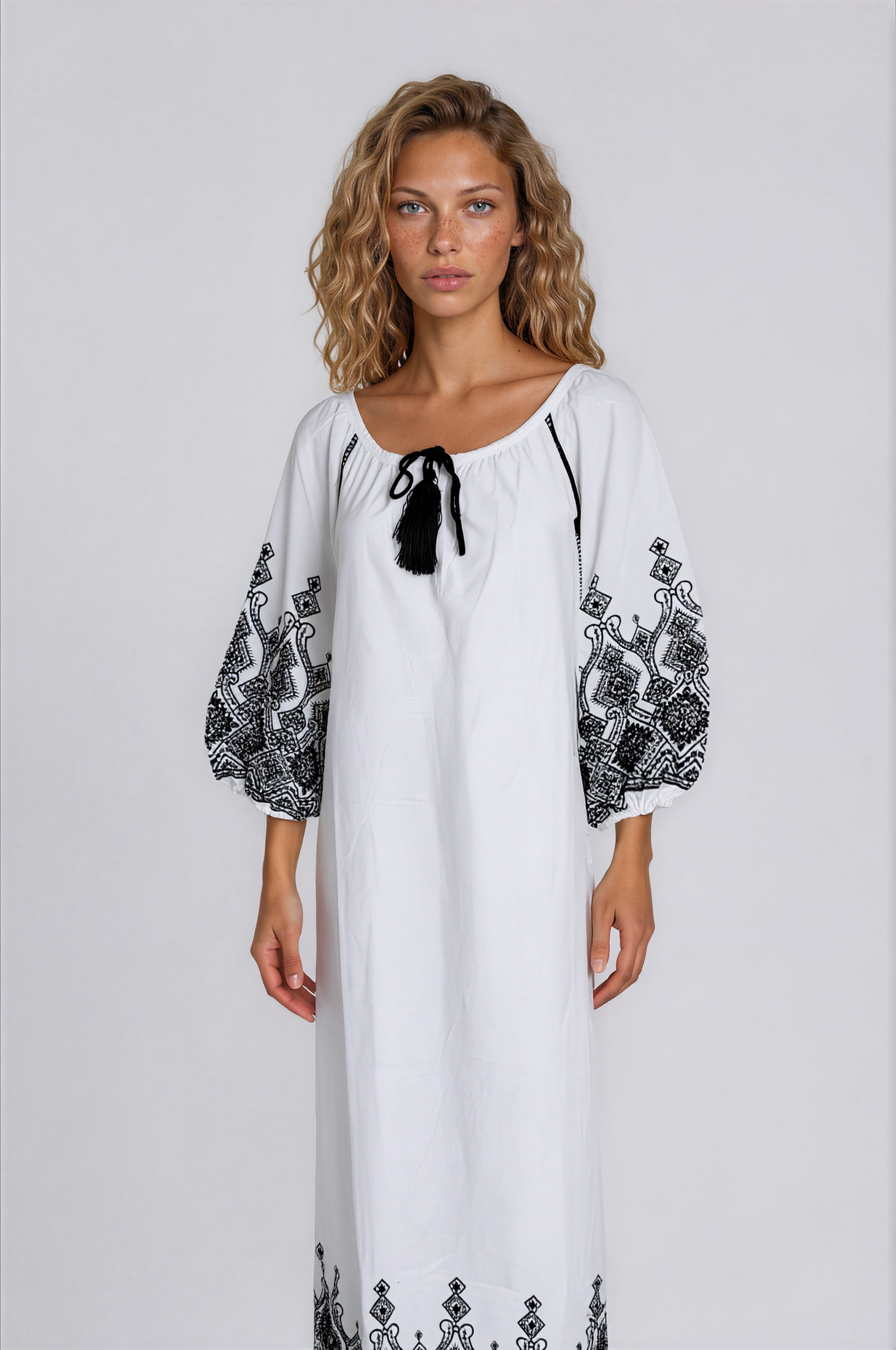 Pink Label - Beachwear Embroidery Black