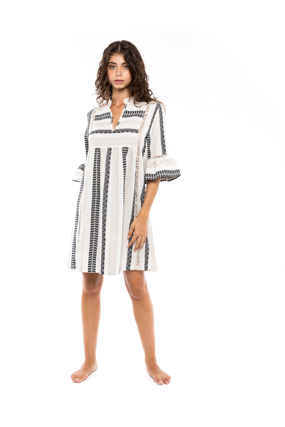 Pink Label - Beachwear Beige & Black Embroidery