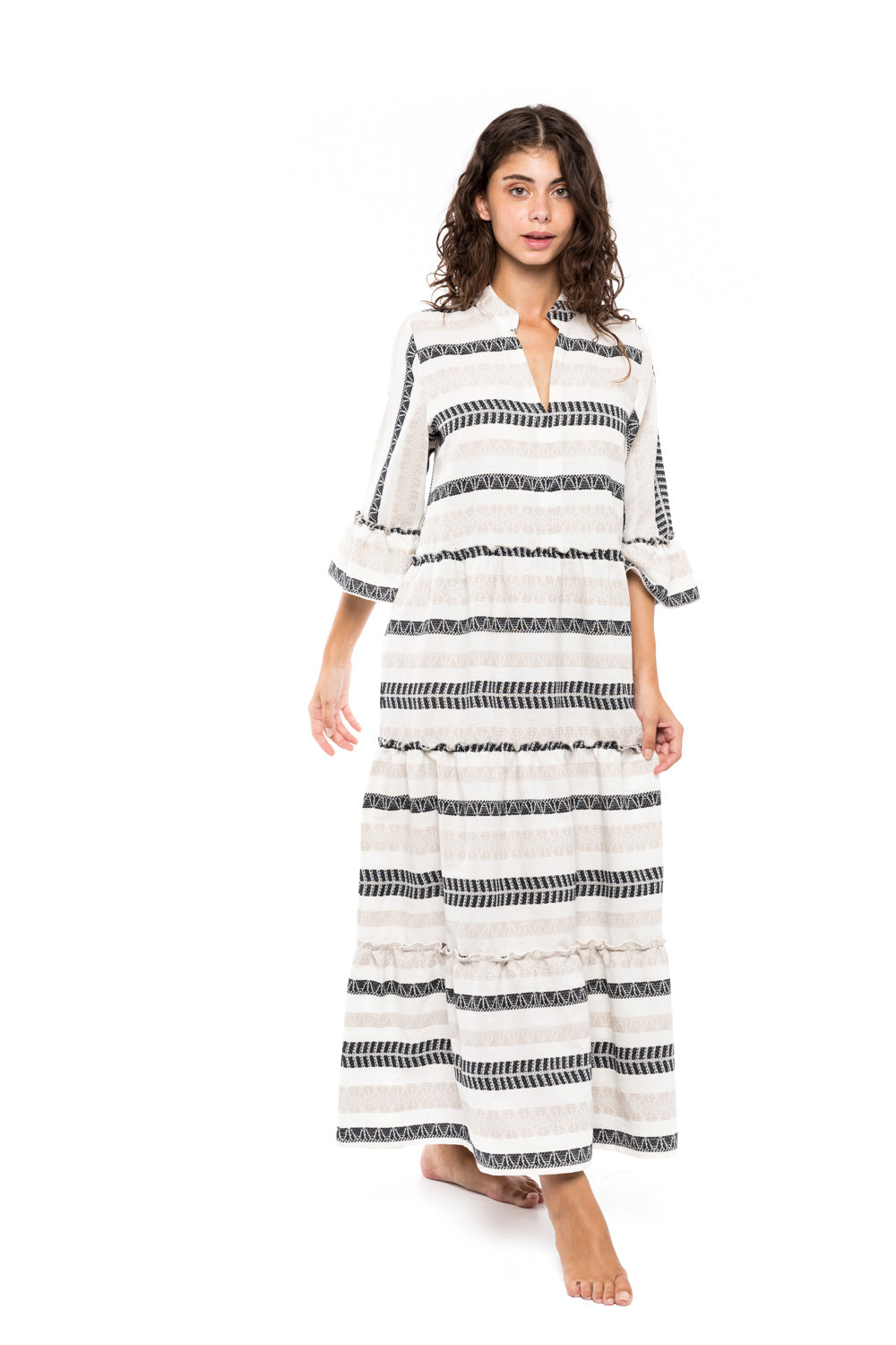 Pink Label - Beachwear Beige & Black Embroidery
