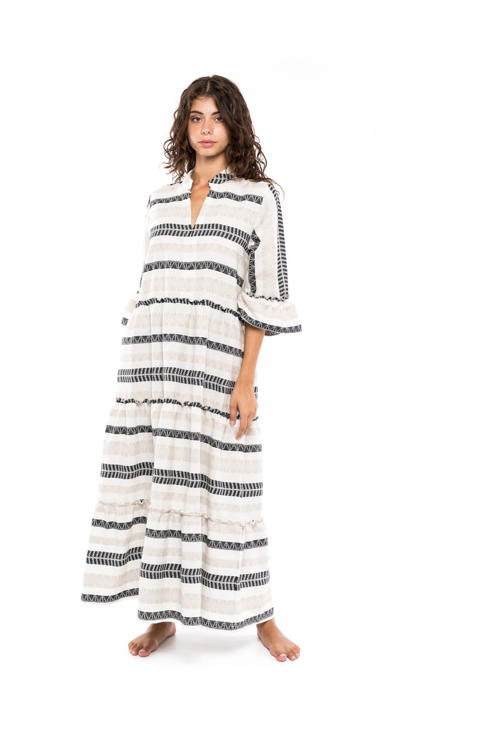 Pink Label - Beachwear Beige & Black Embroidery