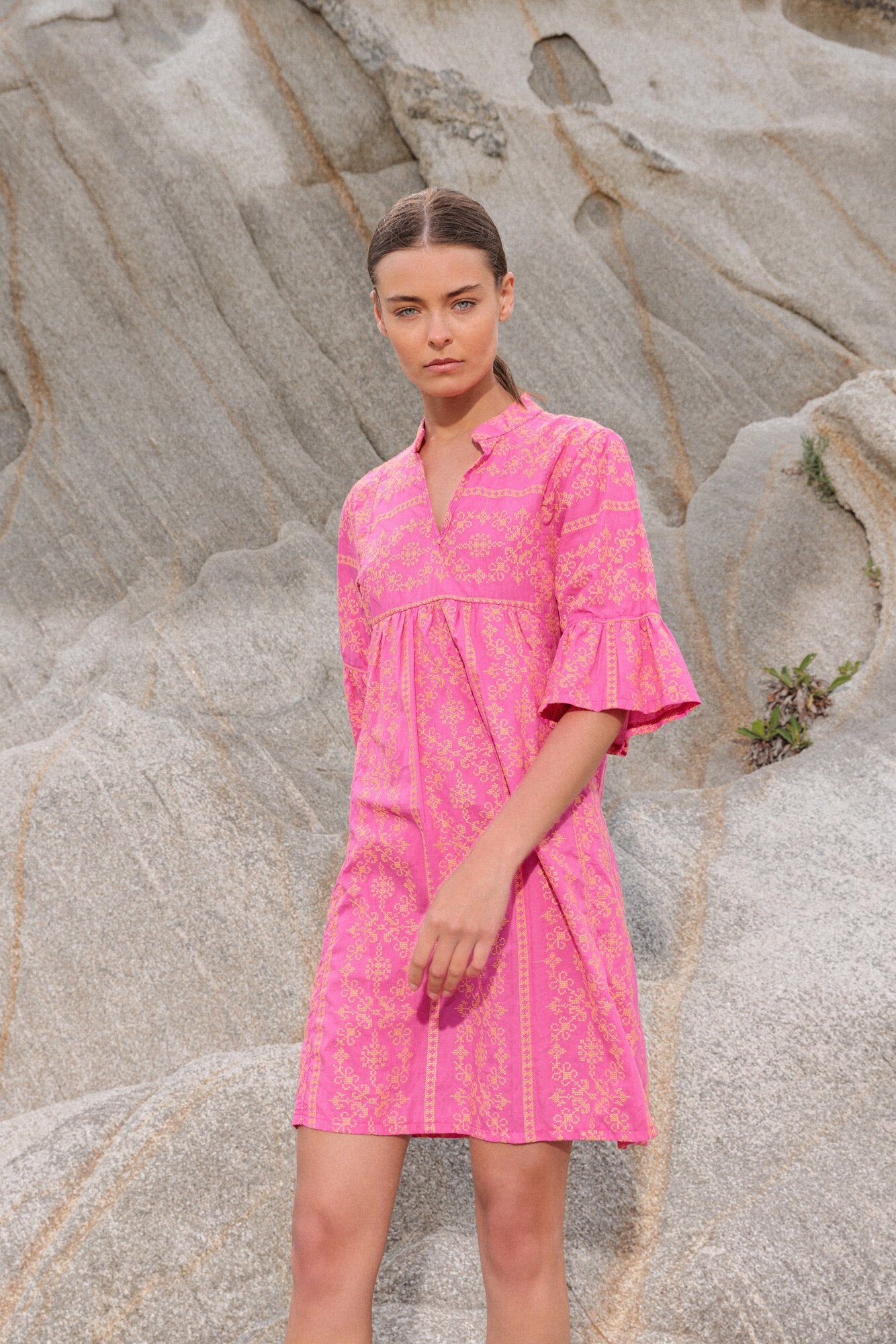 Pink Label - Beachwear Embroidery Orange