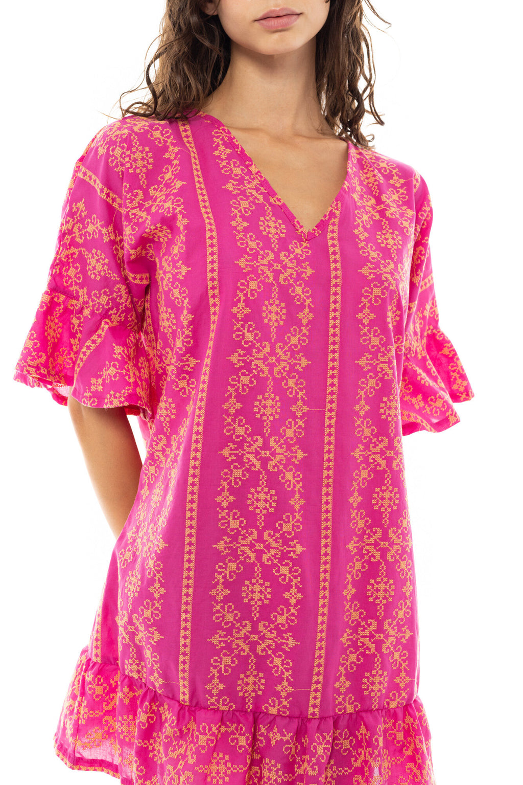 Pink Label - Beachwear Embroidery Orange