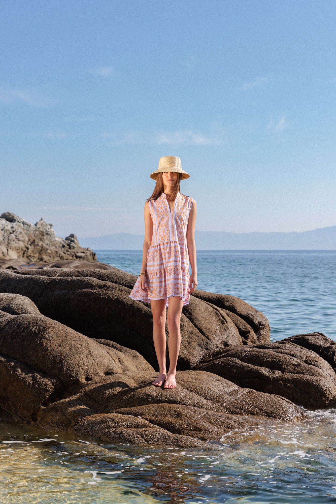 Pink Label - Beachwear Embroidery Orange