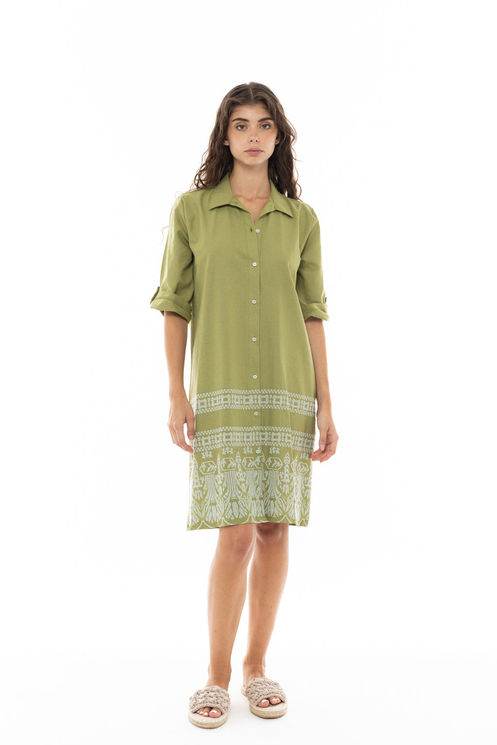 Pink Label - Beachwear Embroidery Green