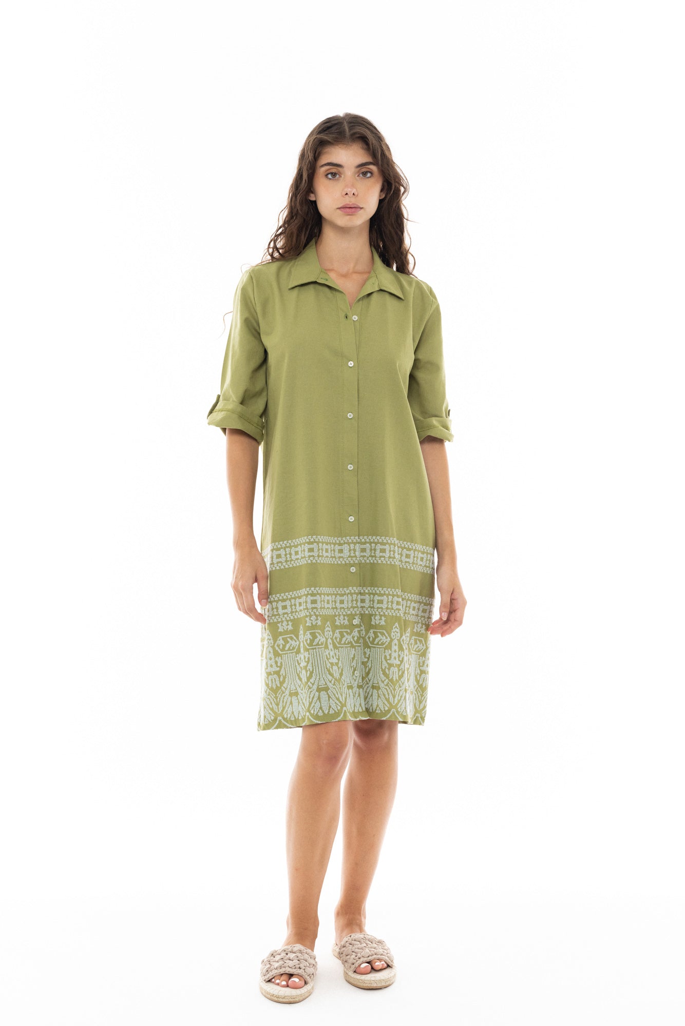 Pink Label - Beachwear Embroidery Green