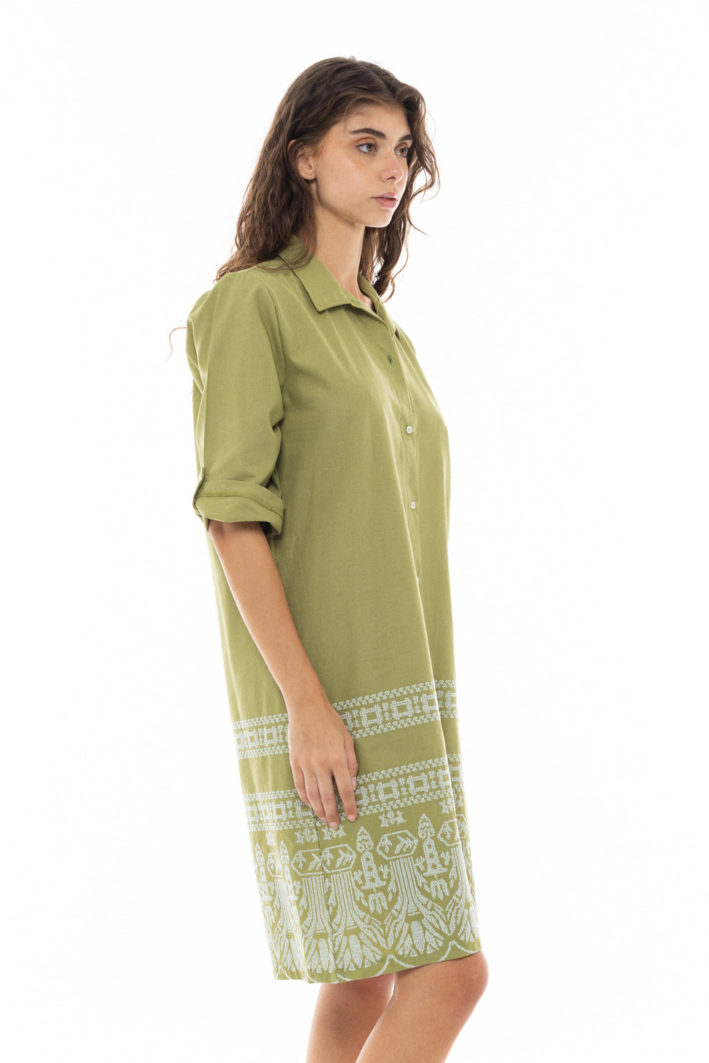 Pink Label - Beachwear Embroidery Green