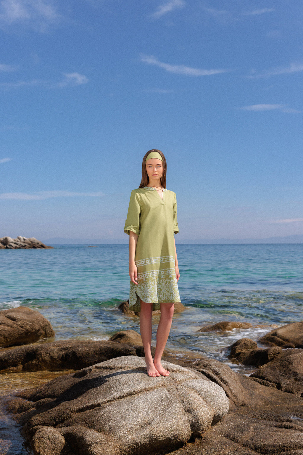 Pink Label - Beachwear Embroidery Green