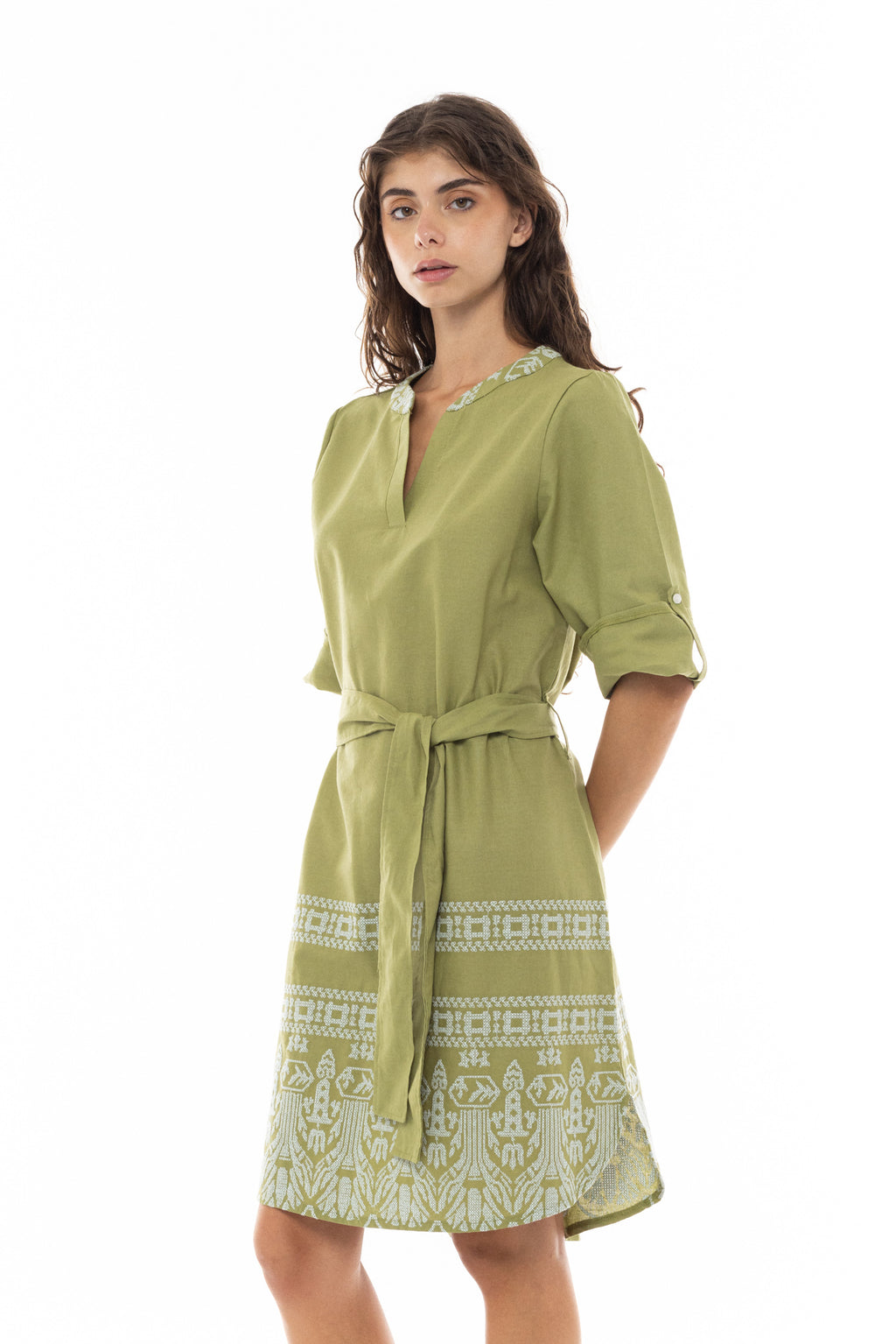 Pink Label - Beachwear Embroidery Green