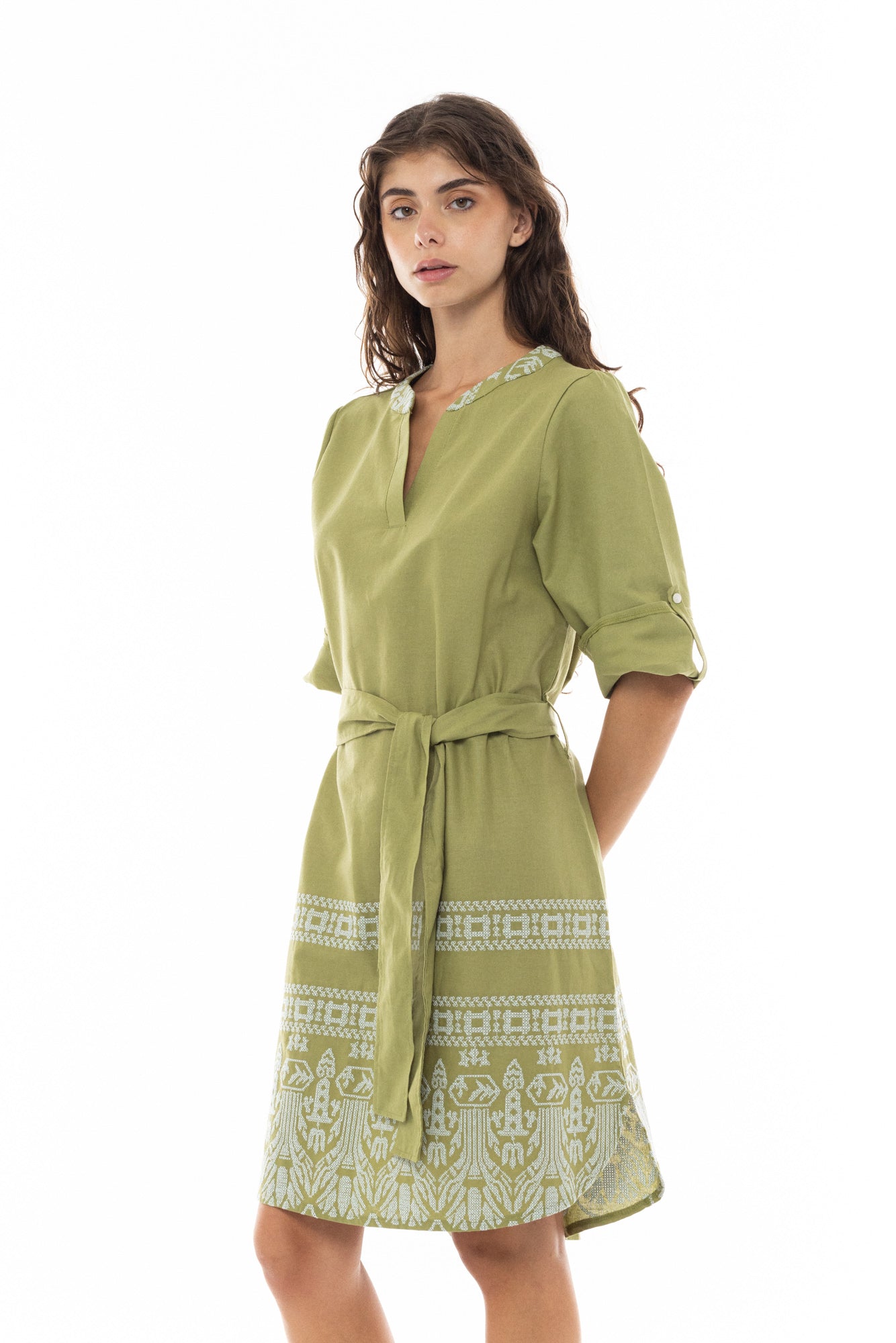 Pink Label - Beachwear Embroidery Green