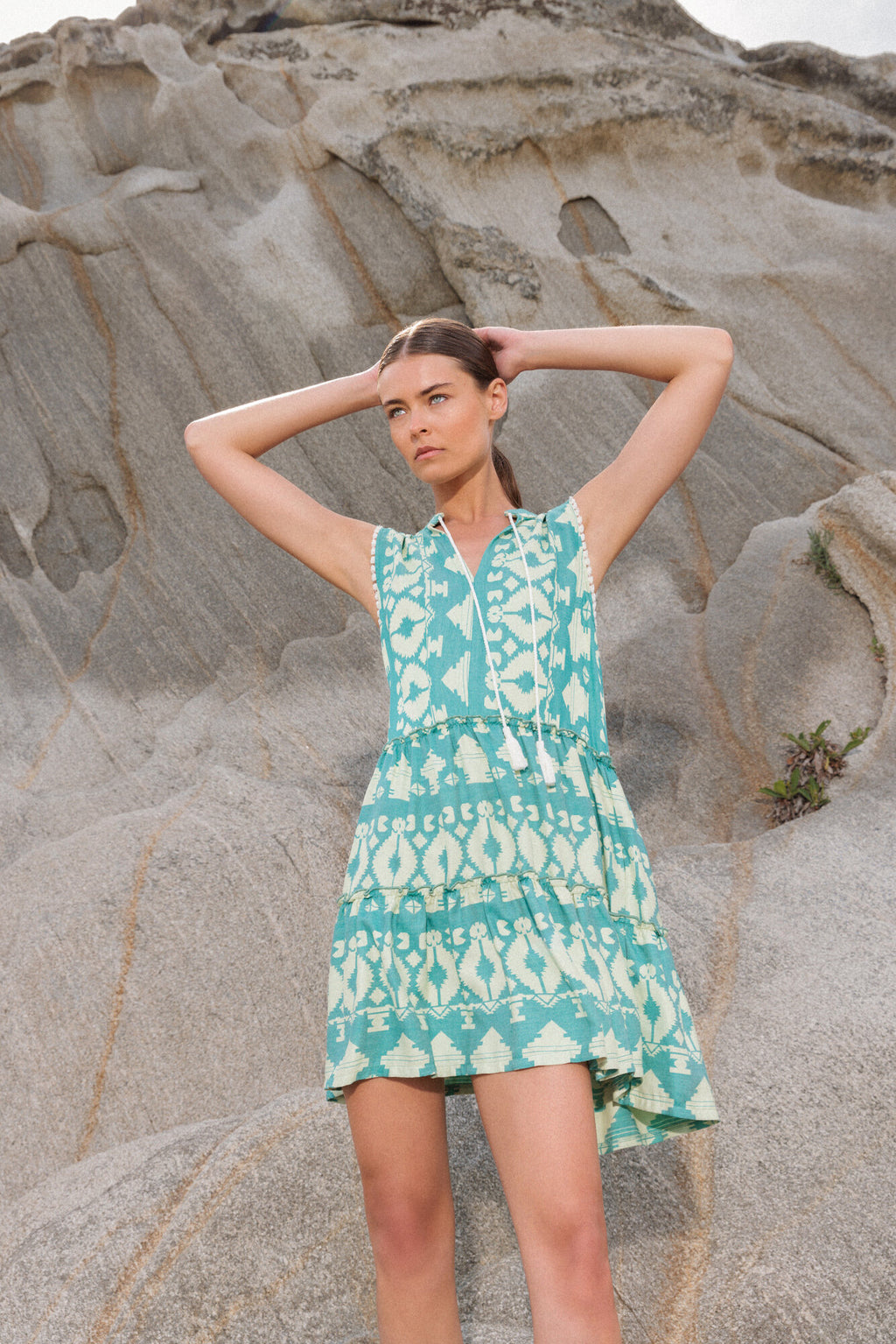 Pink Label - Beachwear Embroidery Aqua