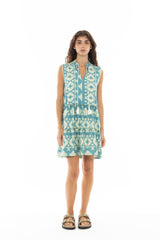 Pink Label - Beachwear Embroidery Aqua