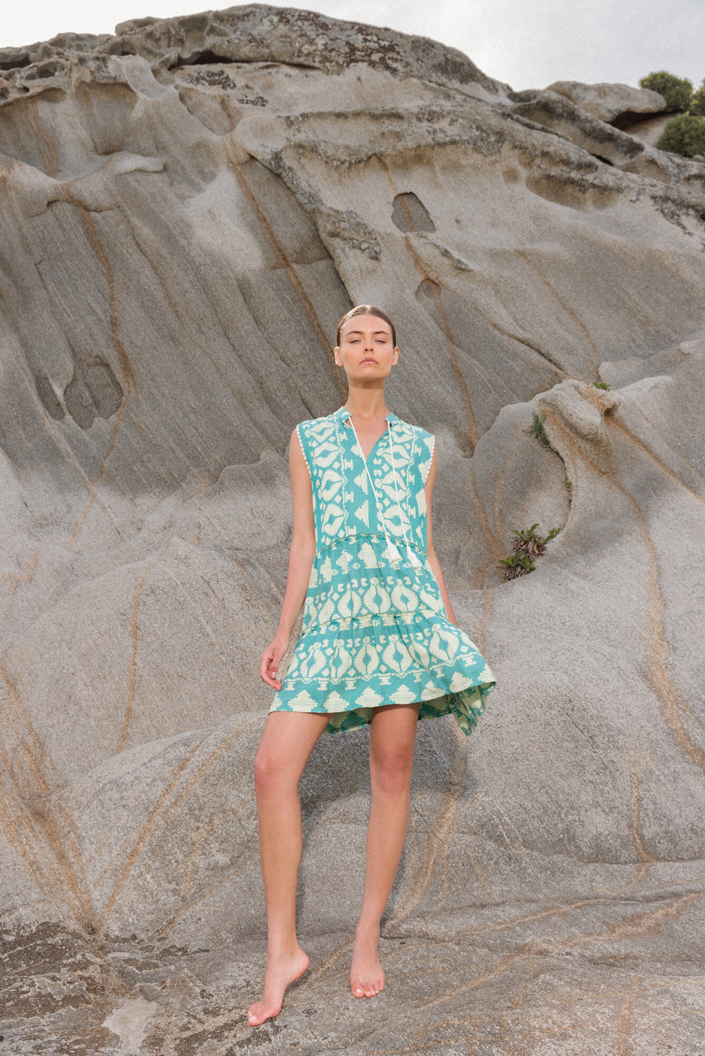 Pink Label - Beachwear Embroidery Aqua