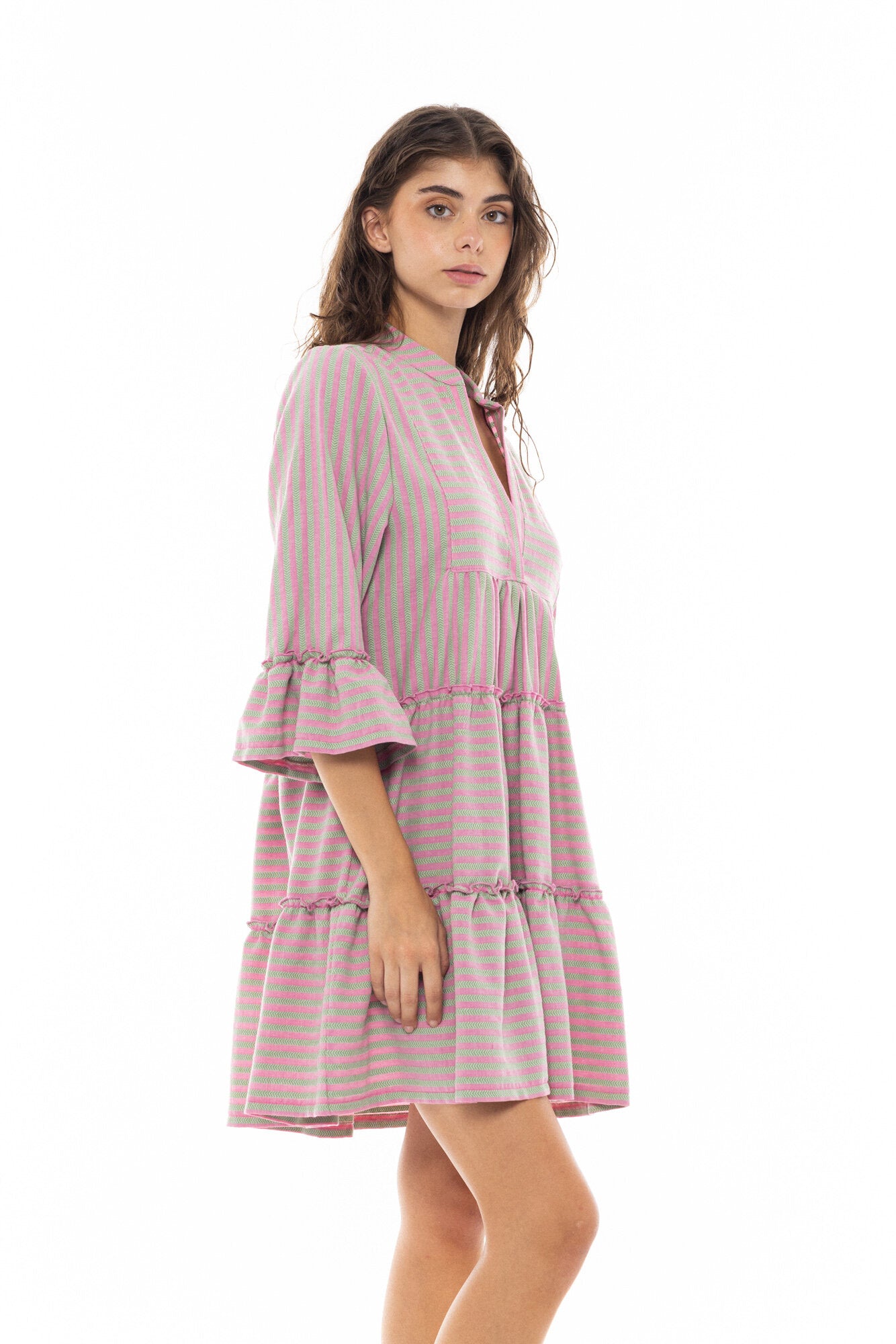 Pink Label - Beachwear Stripe Pink Green
