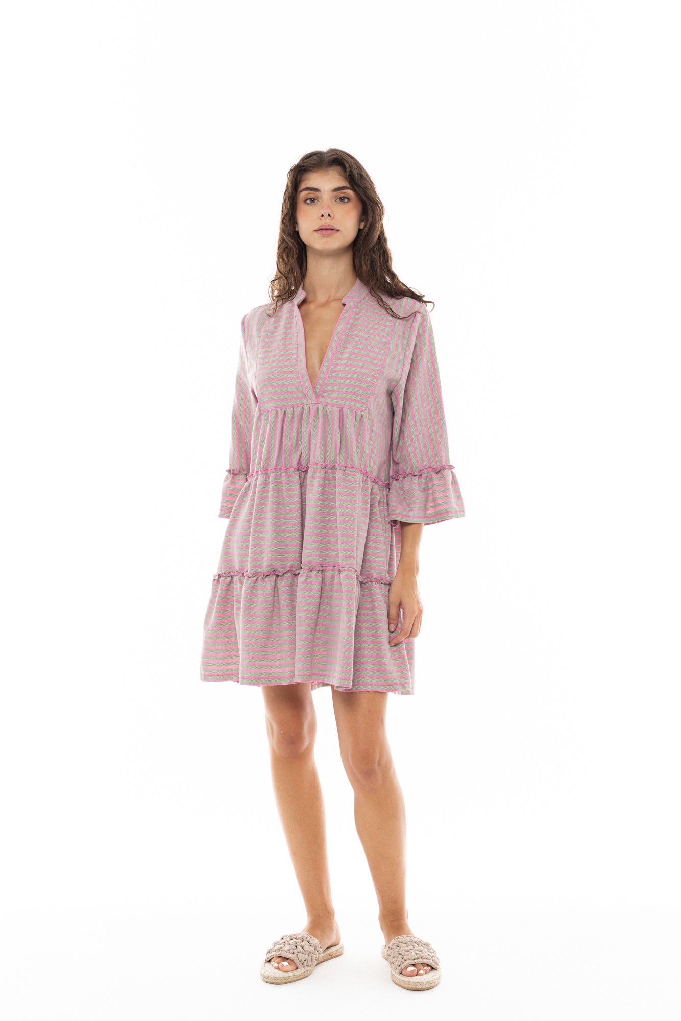 Pink Label - Beachwear Stripe Pink Green