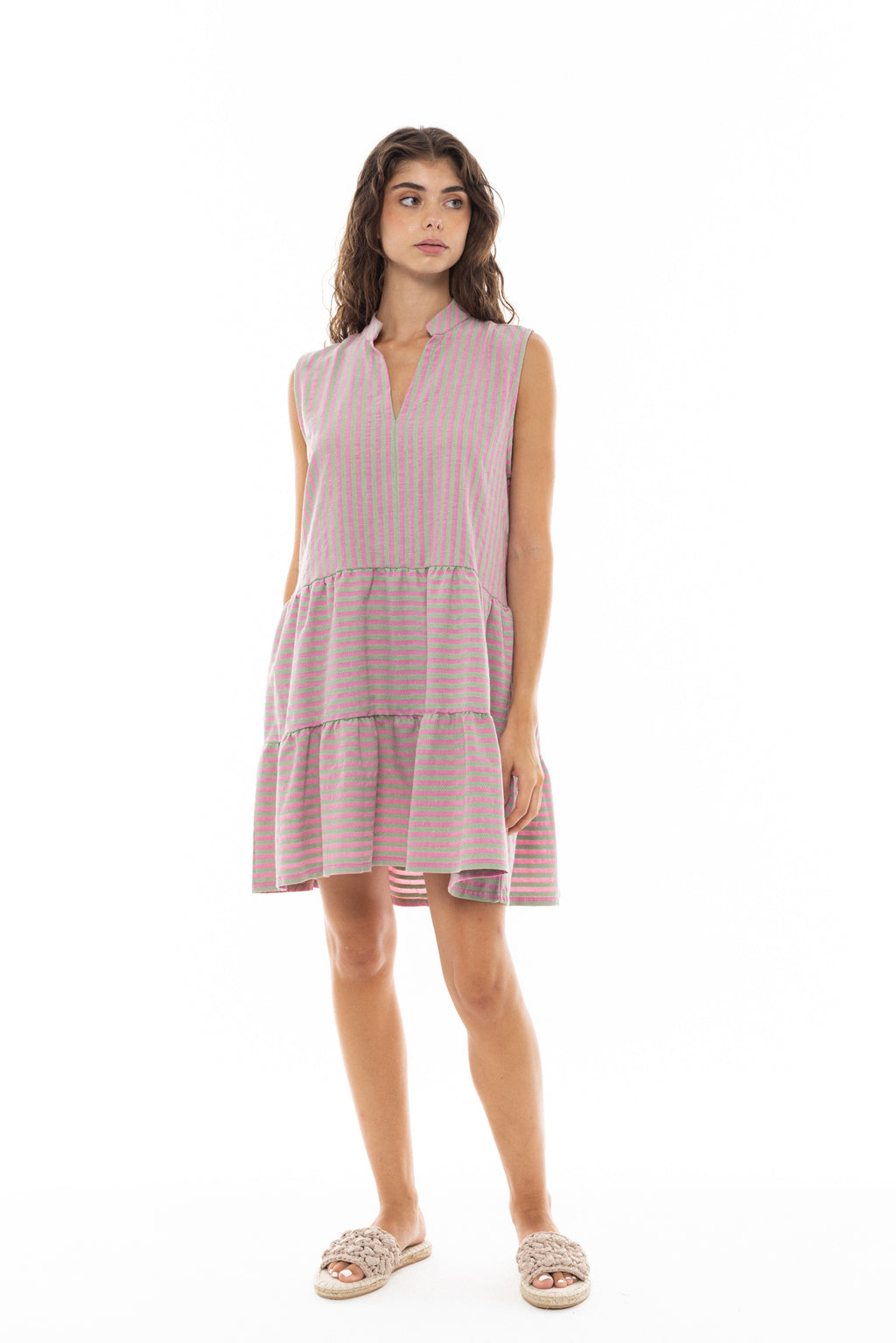 Pink Label - Beachwear Stripe Pink Green