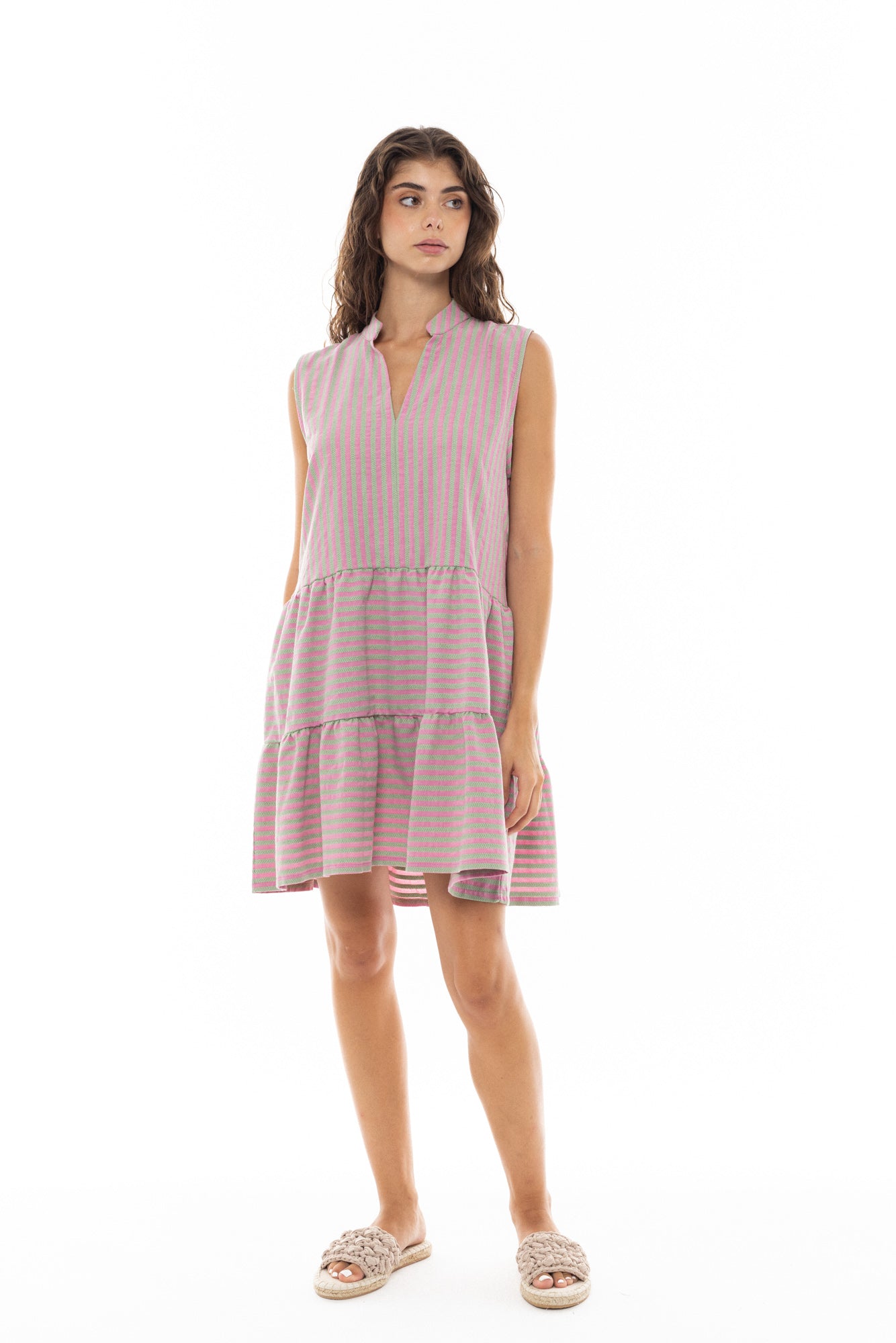 Pink Label - Beachwear Stripe Pink Green