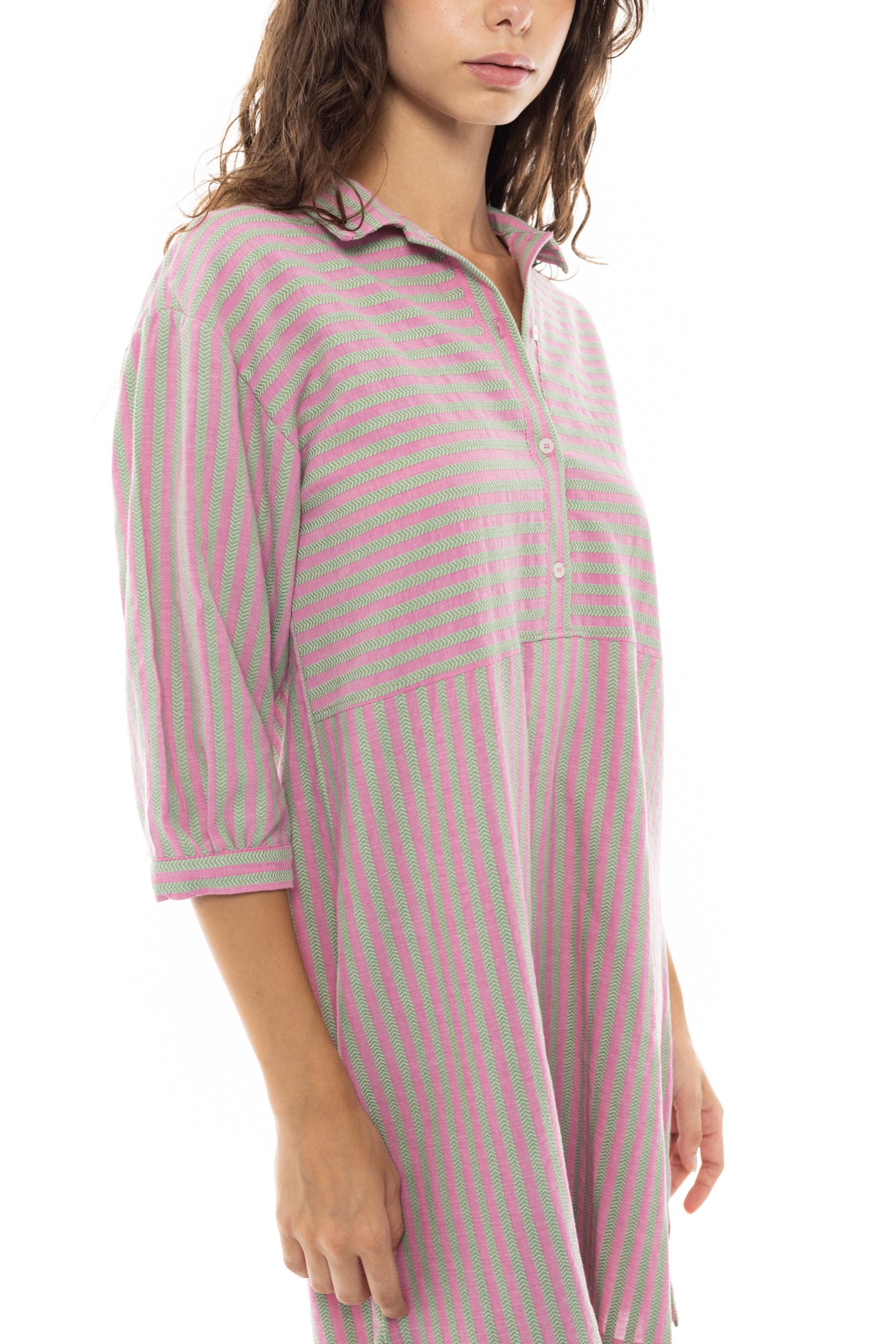 Pink Label - Beachwear Stripe Pink Green