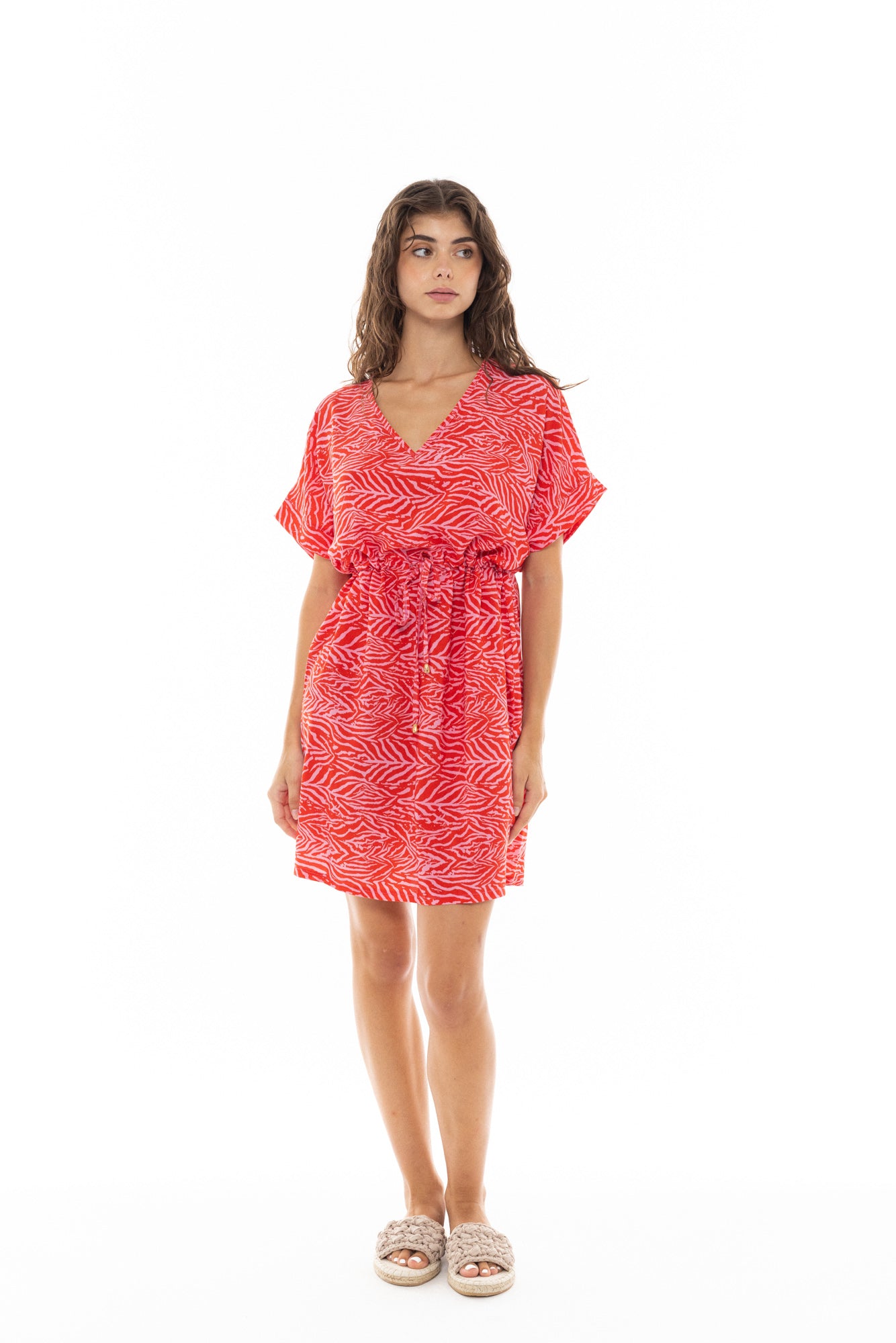 Pink Label - Beachwear Red Leo