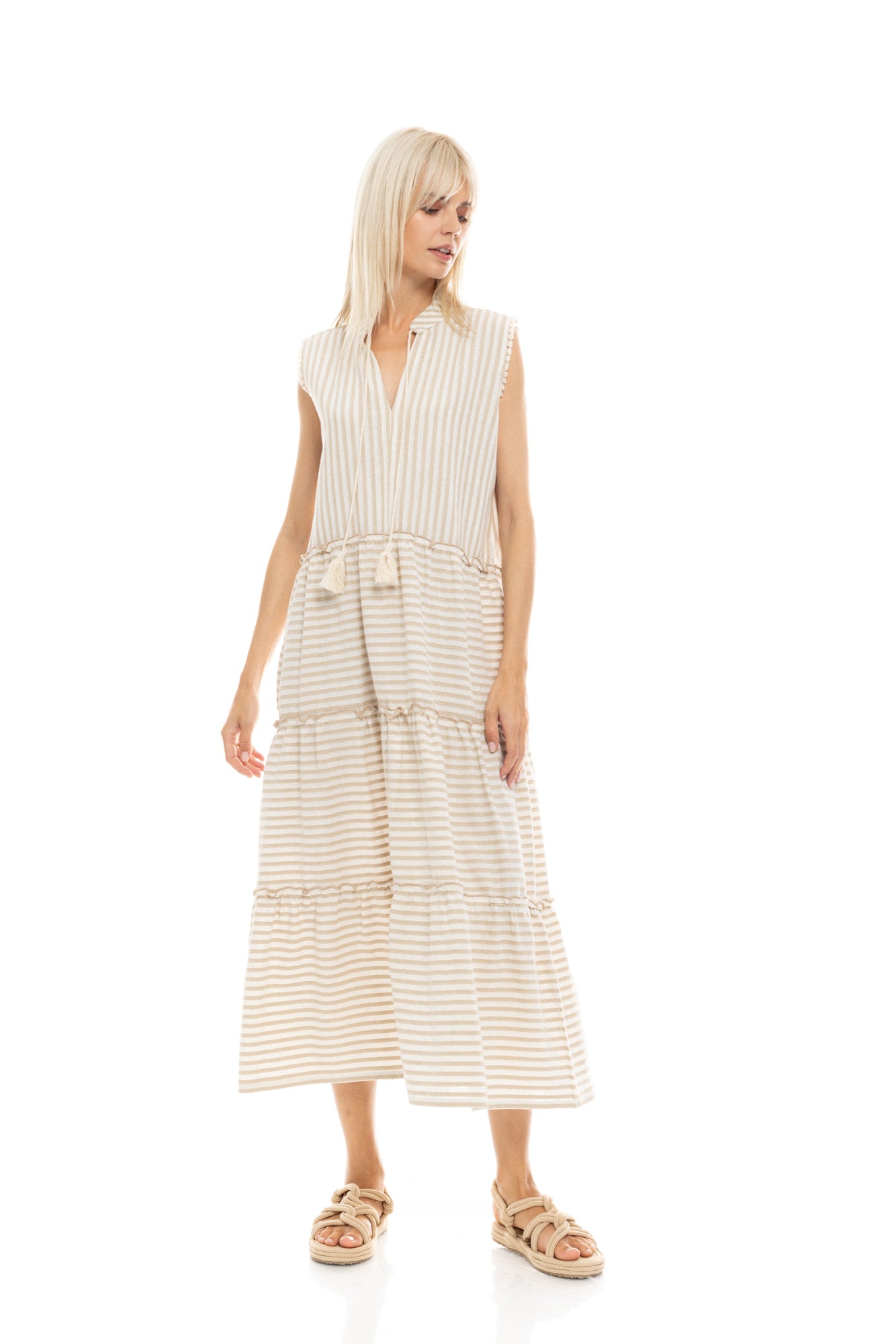 Pink Label - Beachwear Long Stripe Sand