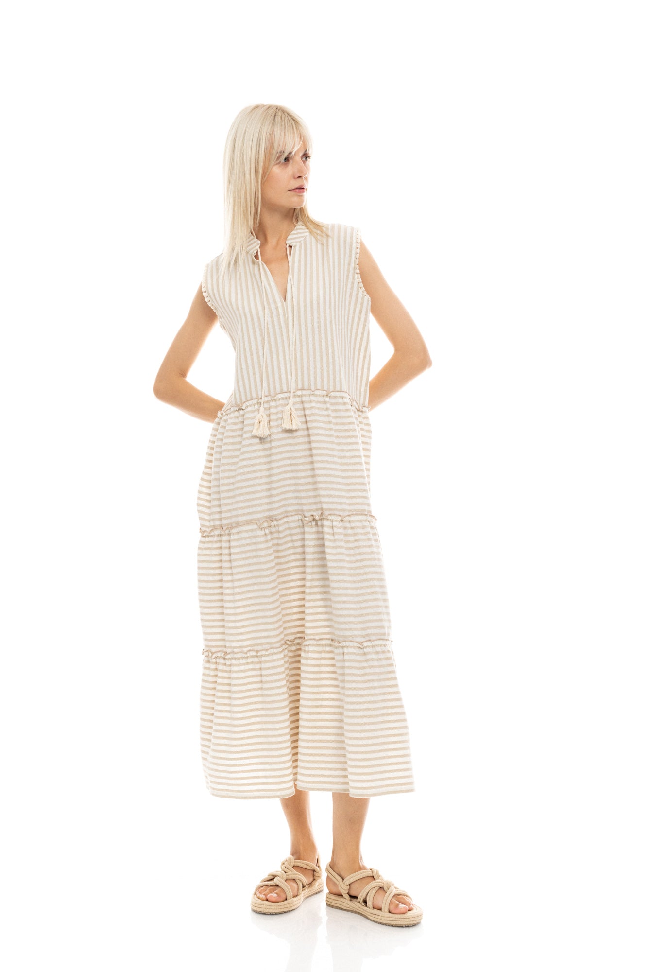 Pink Label - Beachwear Long Stripe Sand