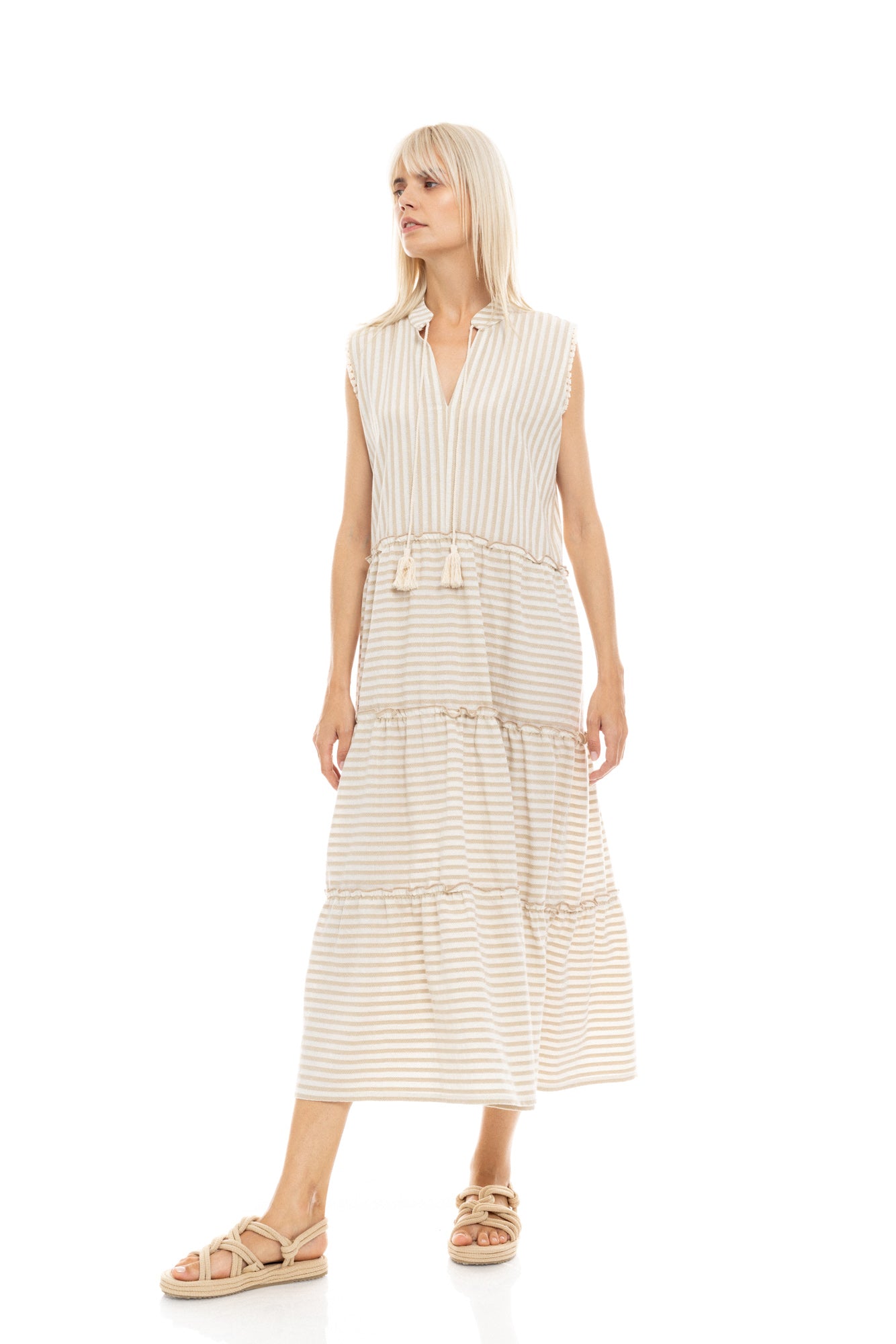 Pink Label - Beachwear Long Stripe Sand