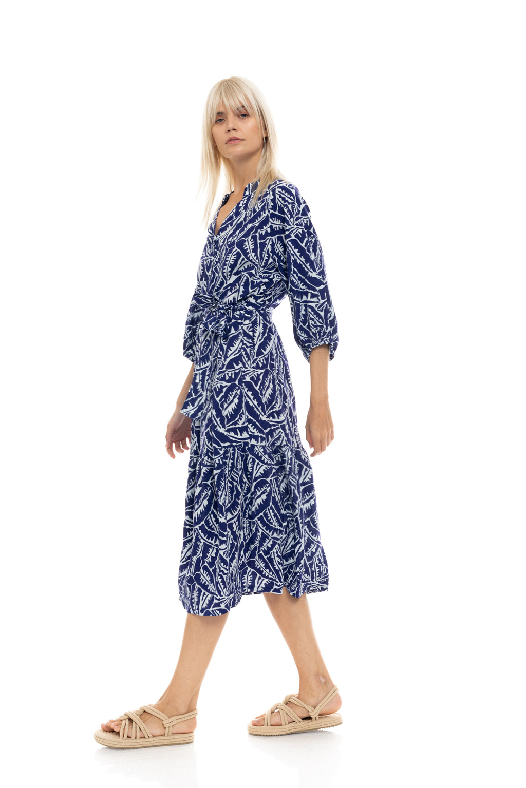 Pink Label - Beachwear Long Blue Palm