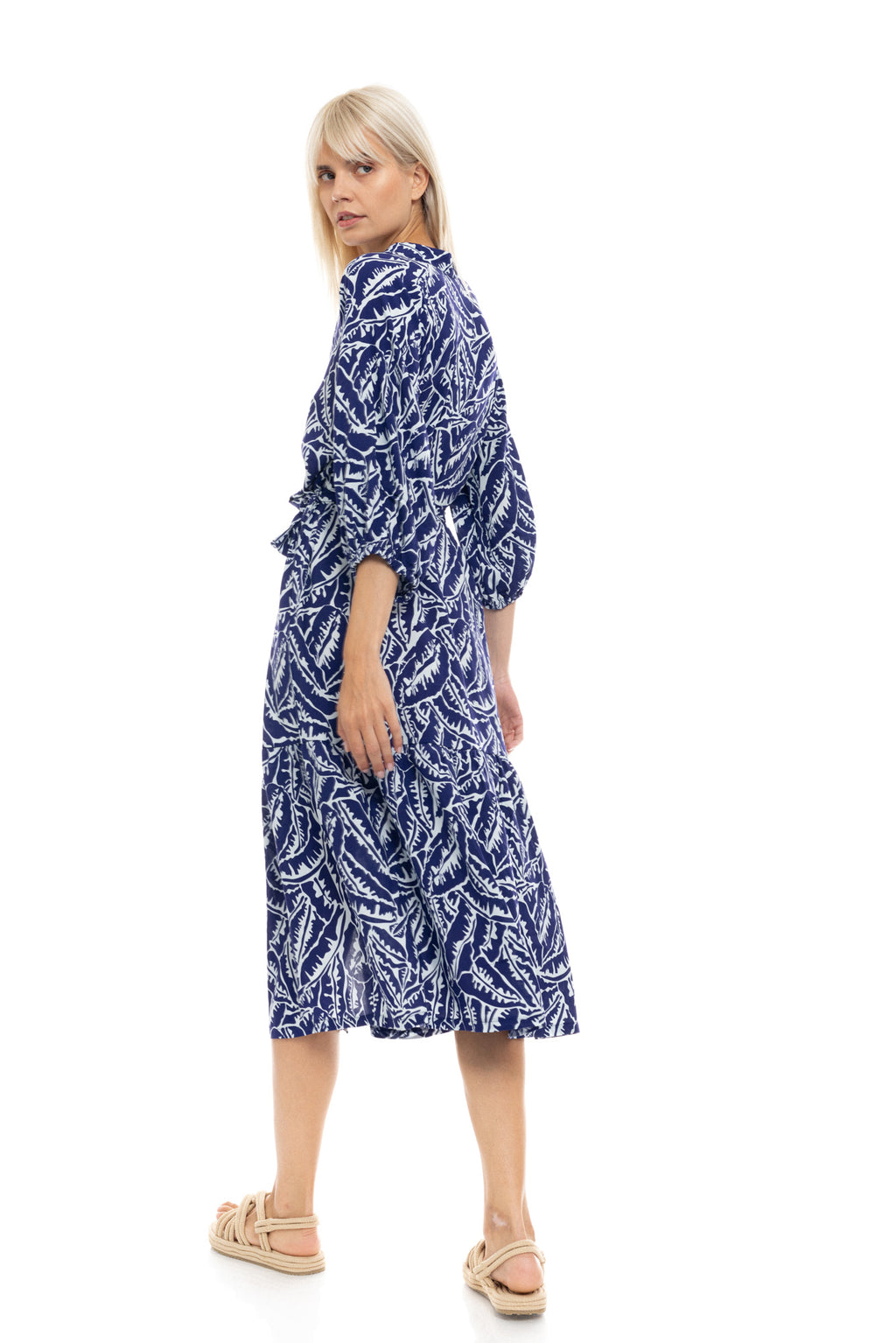 Pink Label - Beachwear Long Blue Palm