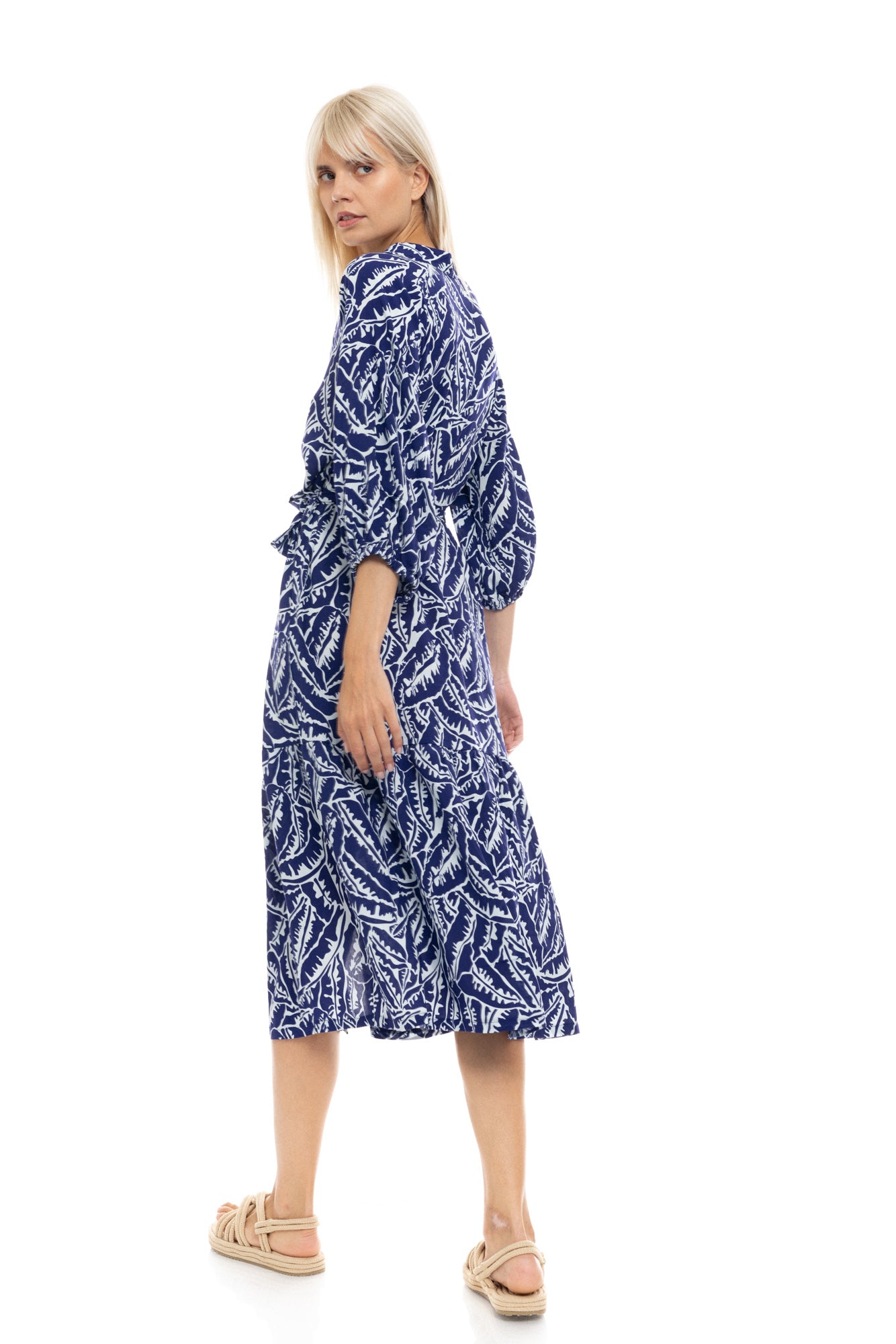 Pink Label - Beachwear Long Blue Palm