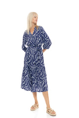 Pink Label - Beachwear Long Blue Palm