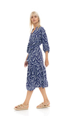 Pink Label - Beachwear Long Blue Palm
