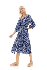Pink Label - Beachwear Long Blue Palm