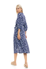 Pink Label - Beachwear Long Blue Palm