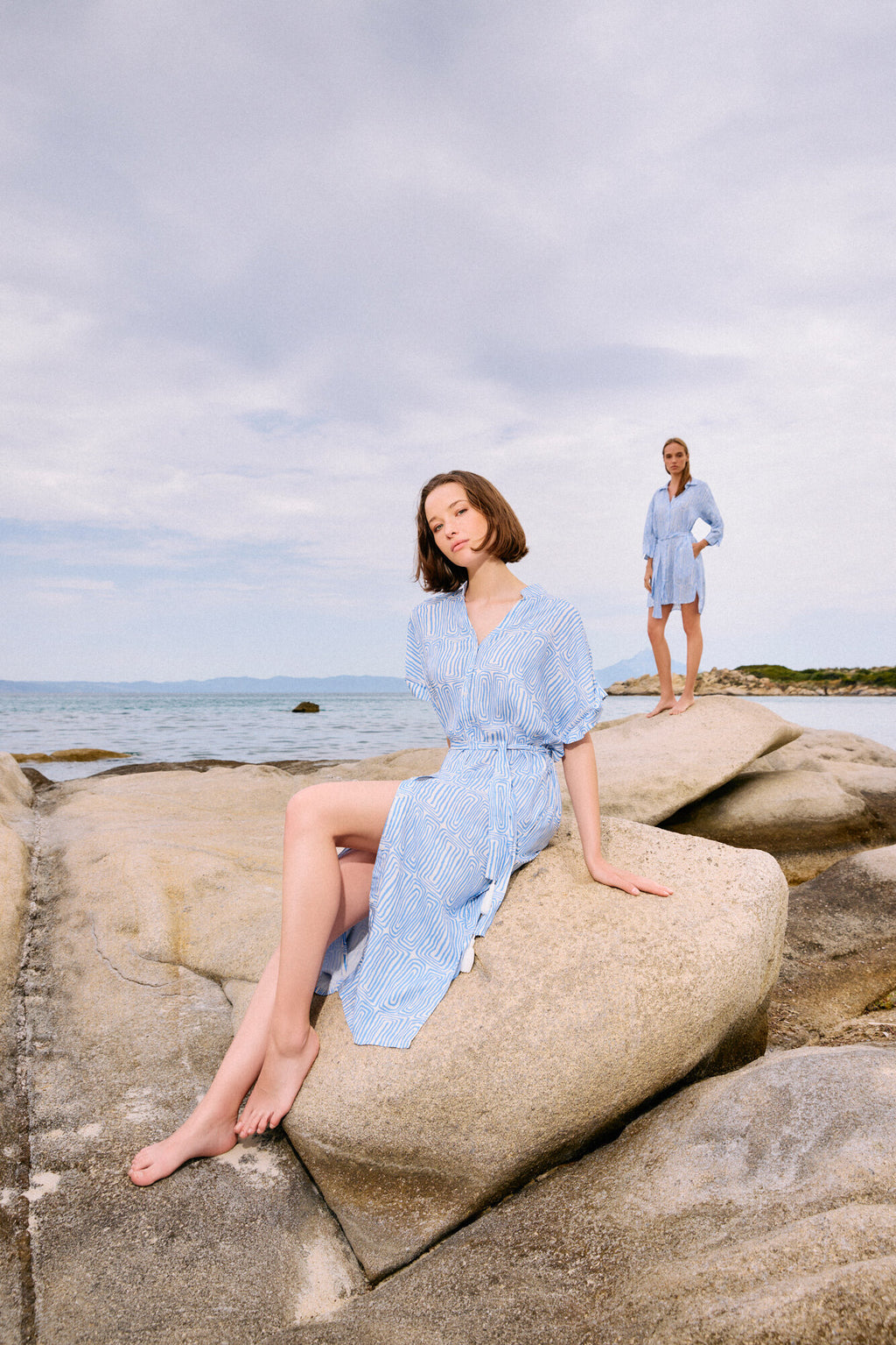 Pink Label - Beachwear Midi Ice Blue Geo