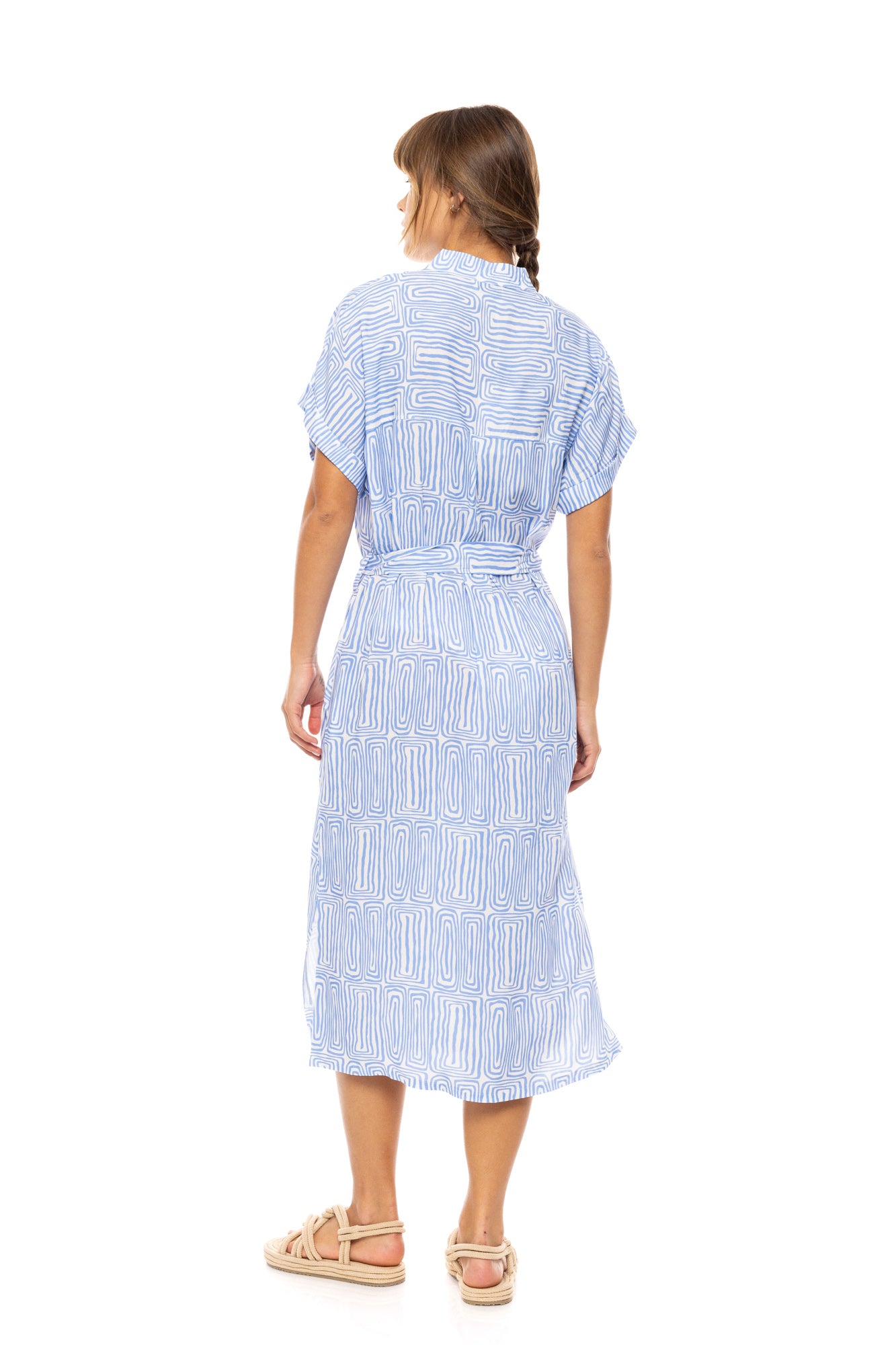 Pink Label - Beachwear Midi Ice Blue Geo