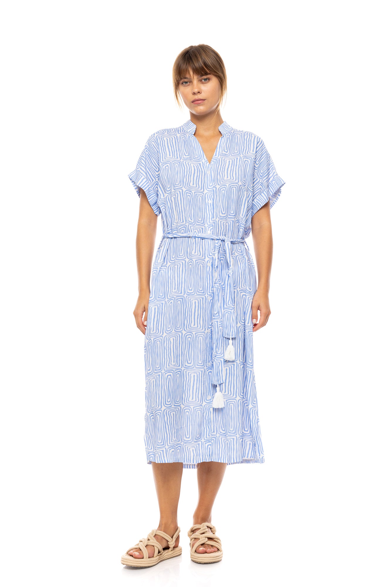 Pink Label - Beachwear Midi Ice Blue Geo