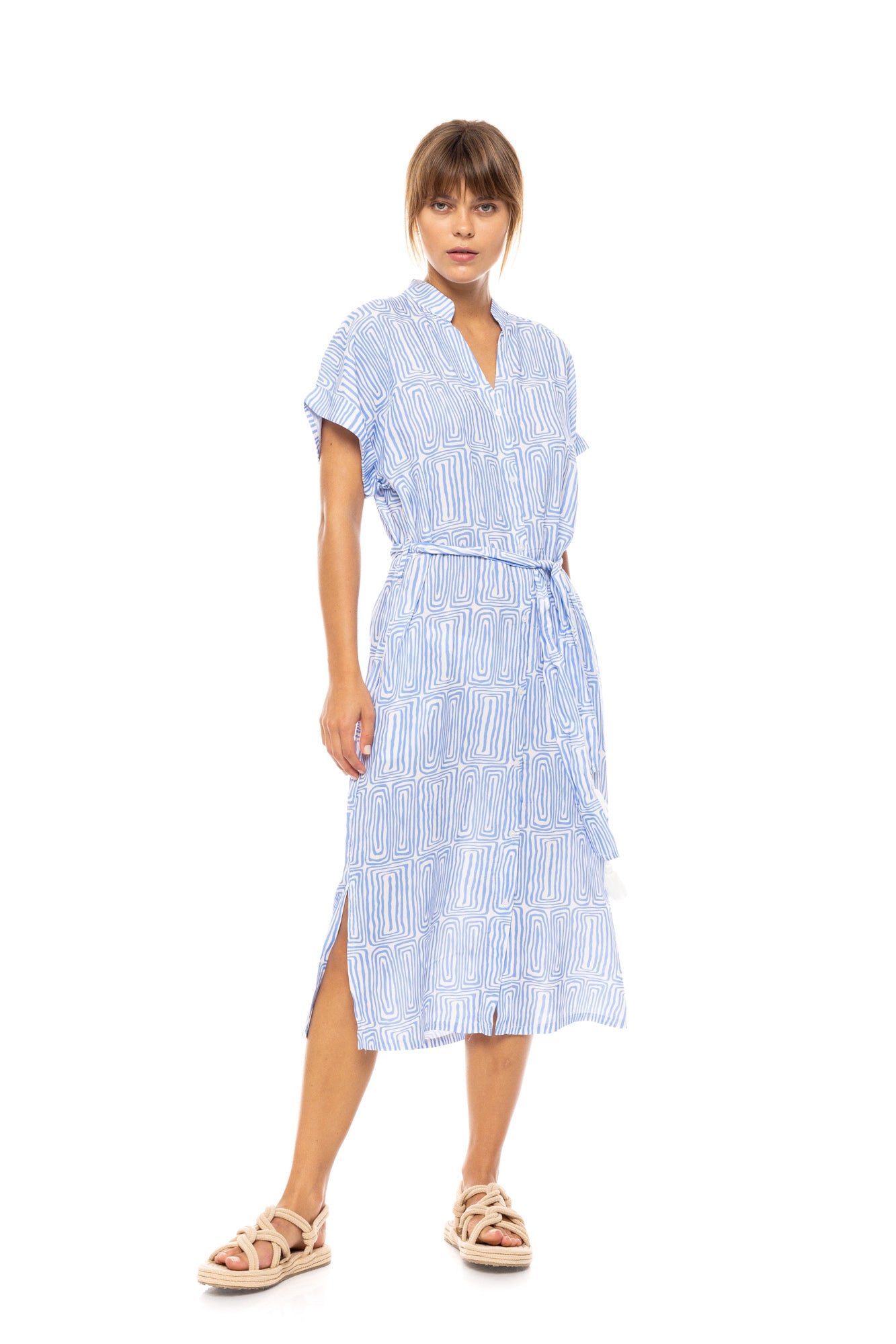 Pink Label - Beachwear Midi Ice Blue Geo