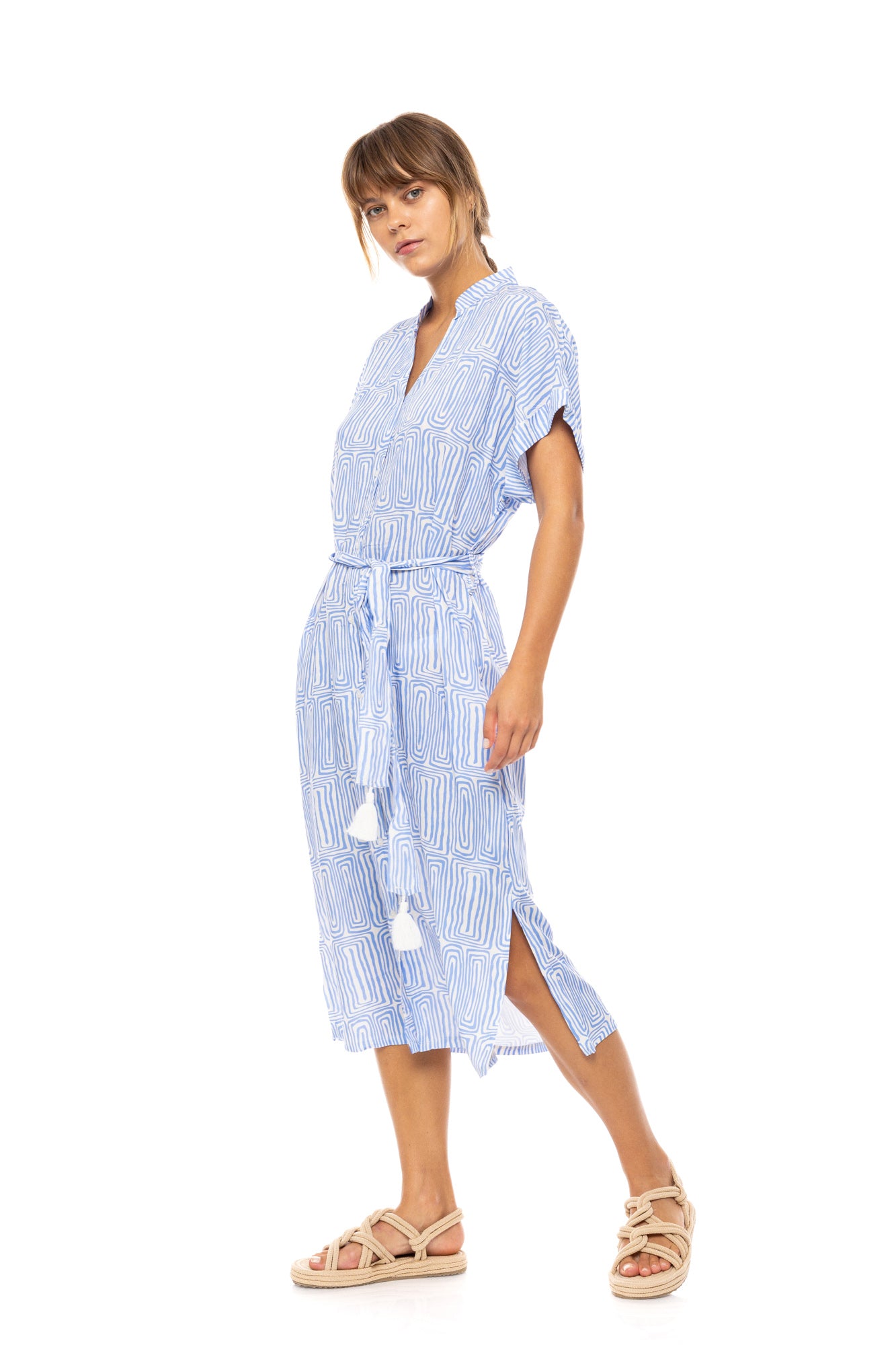 Pink Label - Beachwear Midi Ice Blue Geo