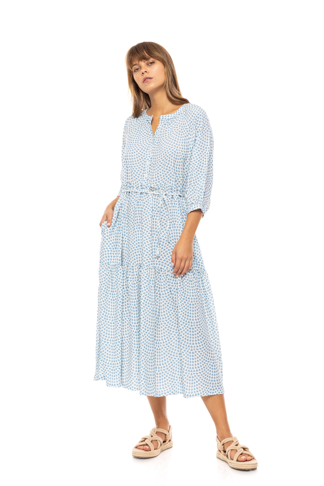 Pink Label - Beachwear Long Vista Blue & Cream