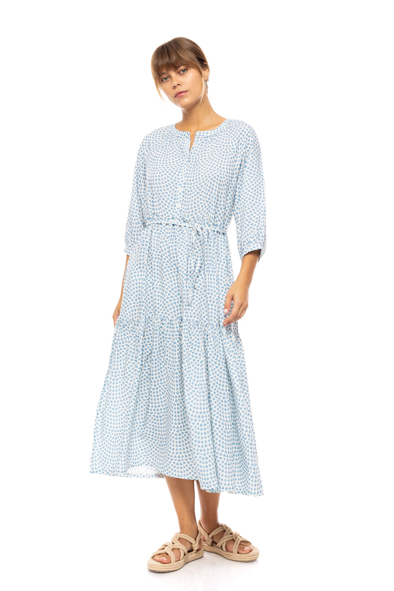 Pink Label - Beachwear Long Vista Blue & Cream