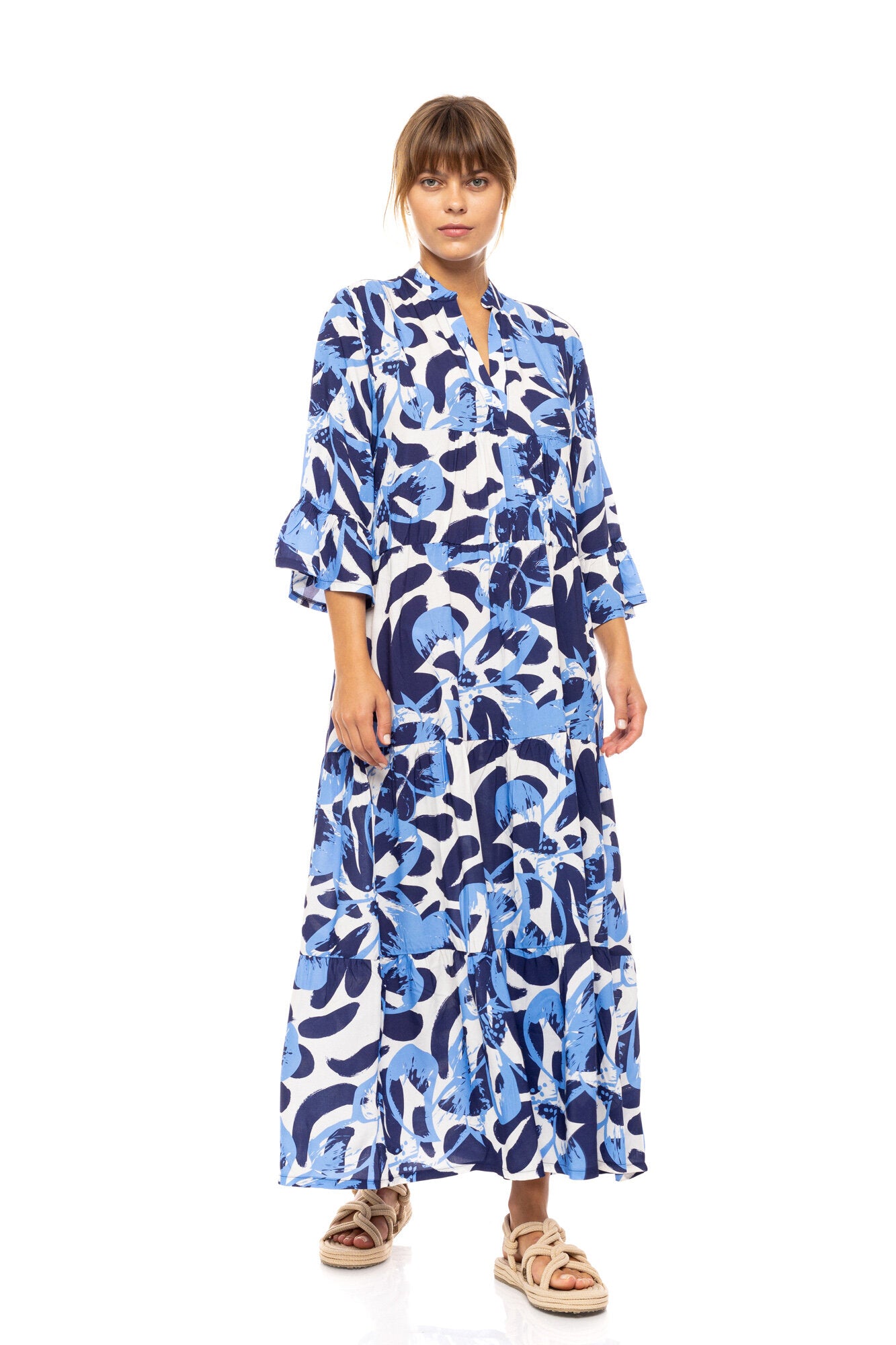 Pink Label - Beachwear Long Abstract Floral