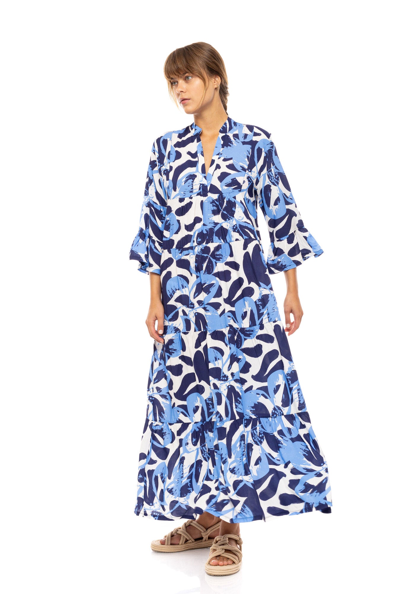 Pink Label - Beachwear Long Abstract Floral
