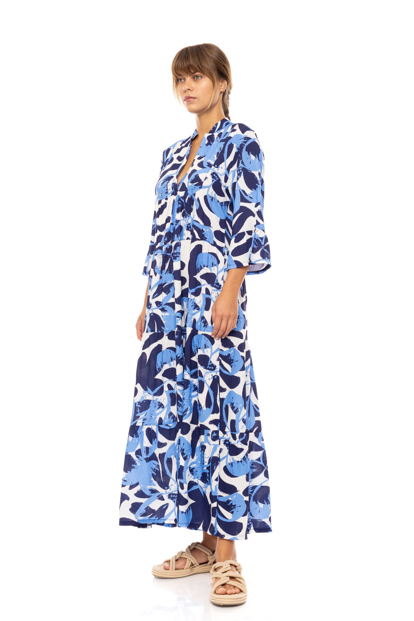 Pink Label - Beachwear Long Abstract Floral