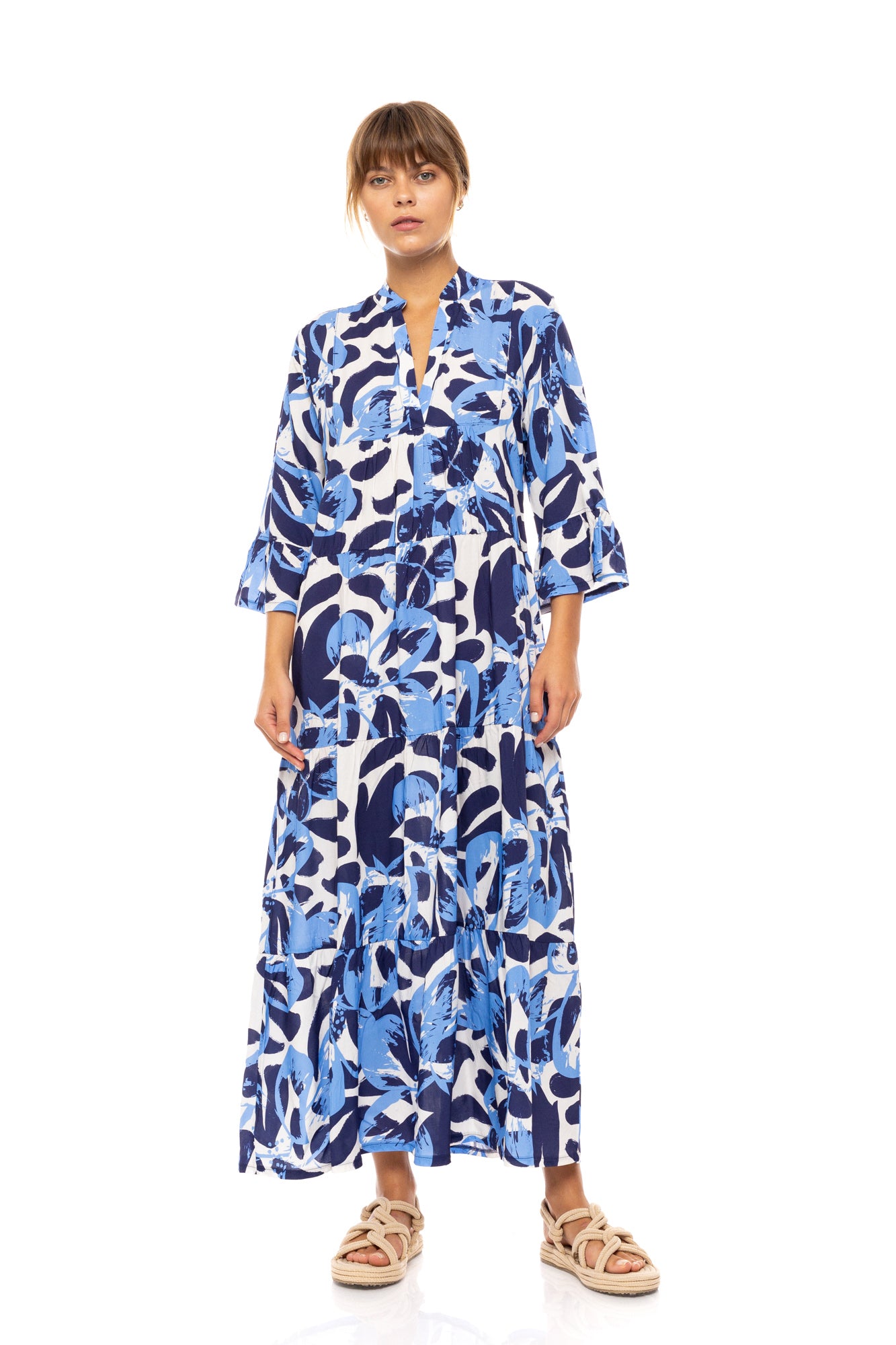 Pink Label - Beachwear Long Abstract Floral