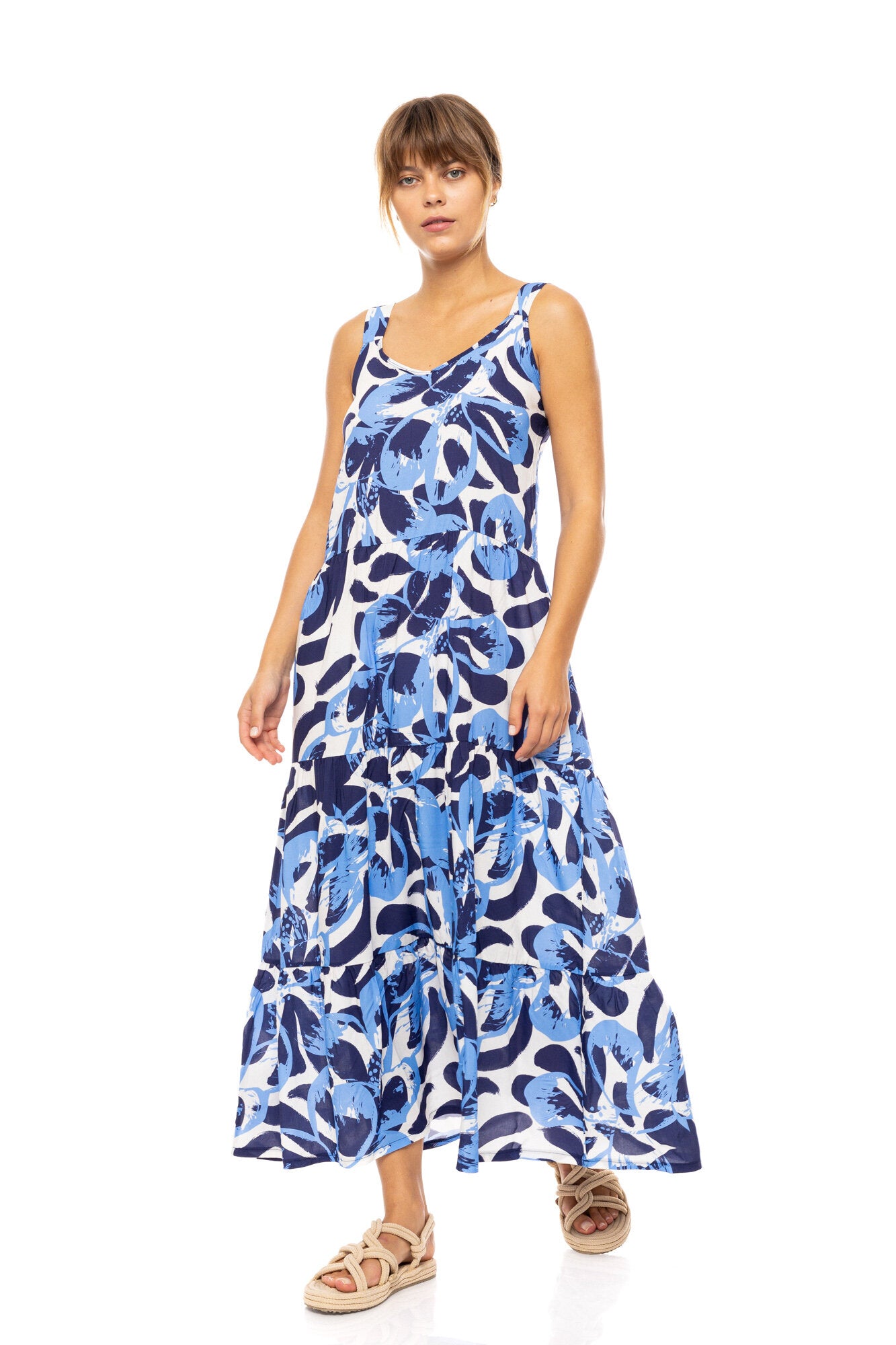 Pink Label - Beachwear Long Abstract Floral