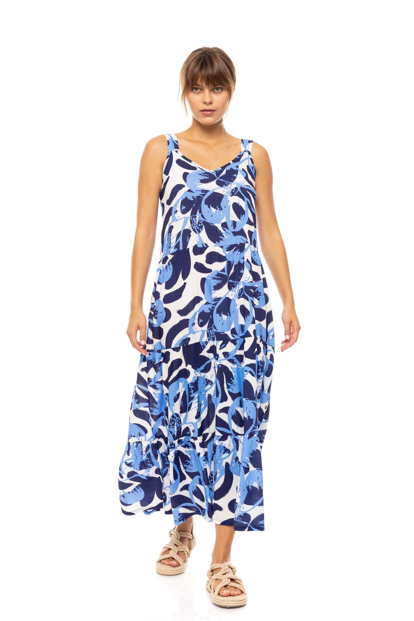 Pink Label - Beachwear Long Abstract Floral